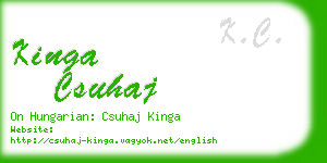 kinga csuhaj business card